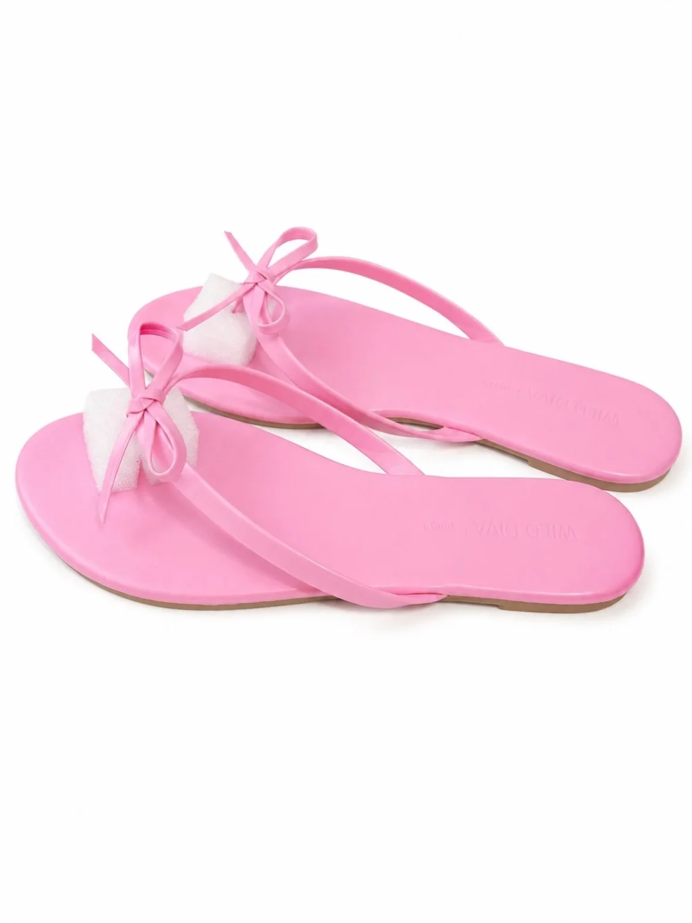 Wild Diva Pink Bow Flat Sandals